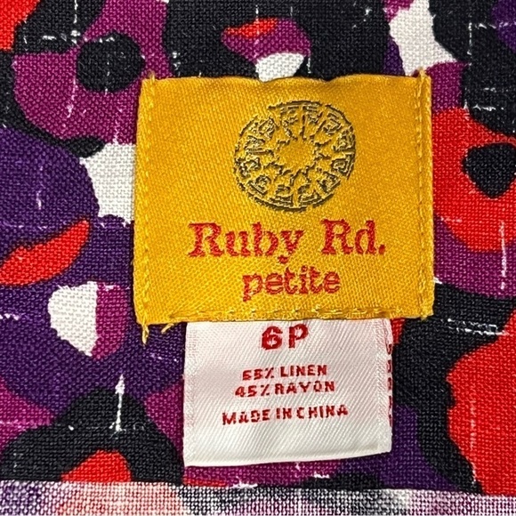 RUBY RD. PETITE BUTTON COLORFUL FLORAL WOMEN'S BLAZER/JACKET - Picture 10 of 12